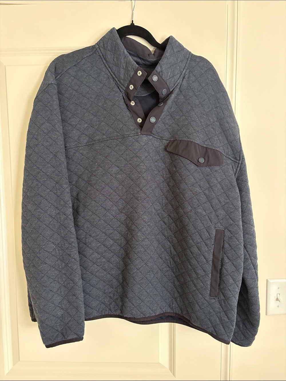 Men's Quilted Lightweight Pullover Jacket - Gray